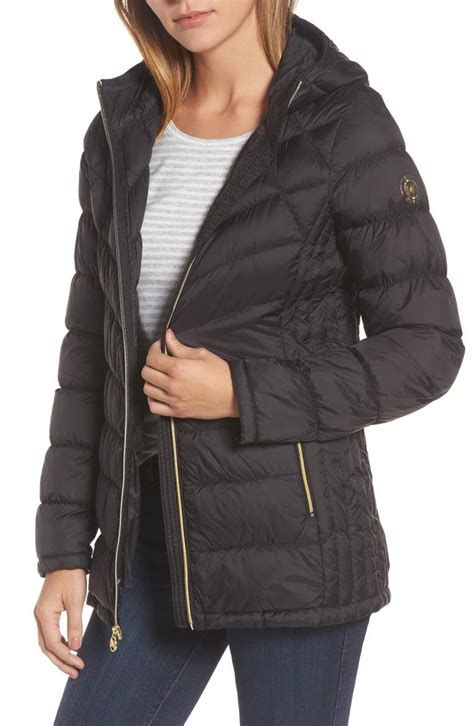 michael kors nylon down jacket|Michael Kors water resistant jacket.